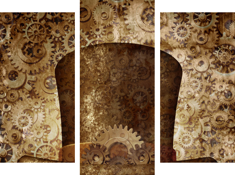 Steampunk Top Hat - Obraz trzyczęściowy, Tryptyk