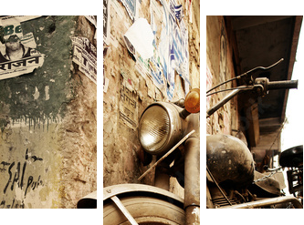 Stary rower - Obraz trzyczęściowy, Tryptyk
