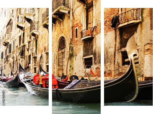 Tradycyjna przejażdżka gandolą w Wenecji - Obraz trzyczęściowy, Tryptyk