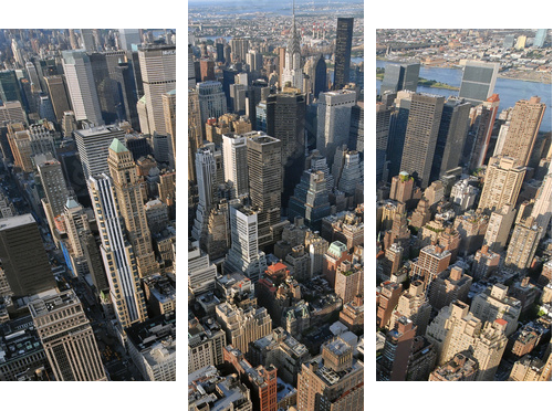 WIDOK LOTNICZY MANHATTAN (NOWY JORK, USA) - Obraz trzyczęściowy, Tryptyk