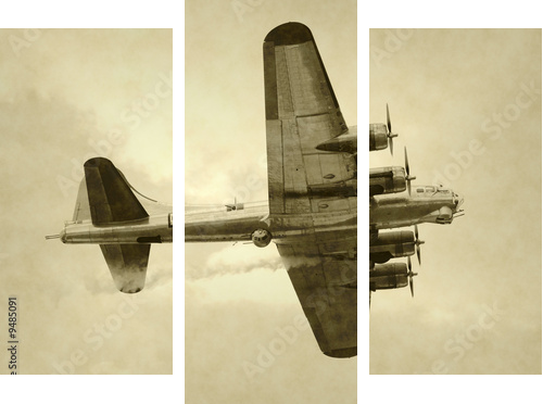 Amerykański bombowiec z epoki II wojny światowej - Obraz trzyczęściowy, Tryptyk