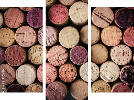 Wino korkuje tło horyzontalnego - Obraz trzyczęściowy, Tryptyk