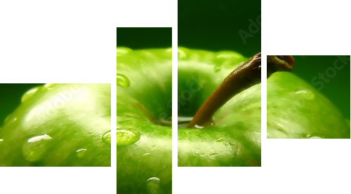 Zielone jabłko -  rozkosz smaku - Obraz czteroczęściowy, Fortyk