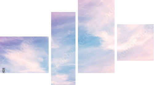 Niebo z pastelowym kolorowym gradientem - Obraz czteroczęściowy, Fortyk