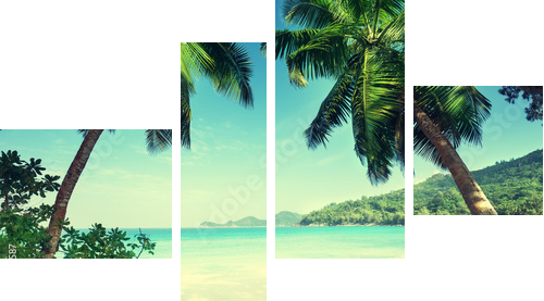 plaża Takamaka, Mahe Island, Seszele - Obraz czteroczęściowy, Fortyk
