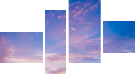 Błękitne niebo nad lawendowym polem - Obraz czteroczęściowy, Fortyk