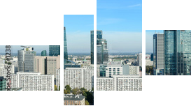 Warszawa, panorama miasta - Obraz czteroczęściowy, Fortyk