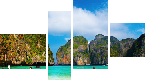 Plaża Maya Bay na rajskiej wyspie - Obraz czteroczęściowy, Fortyk