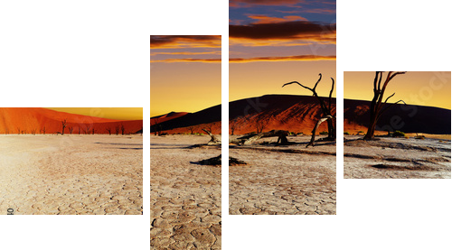 Pustynia Namib, Sossusvlei, Namibia - Obraz czteroczęściowy, Fortyk
