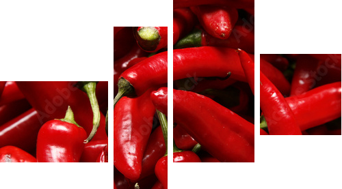 Papryczka chili - ognista czerwień - Obraz czteroczęściowy, Fortyk
