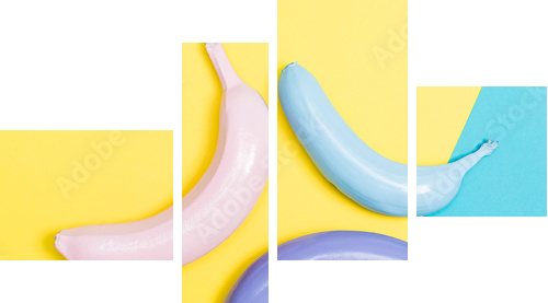 Malowane banany - Obraz czteroczęściowy, Fortyk