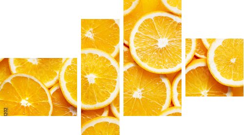 tło pomarańczowe plastry - Obraz czteroczęściowy, Fortyk