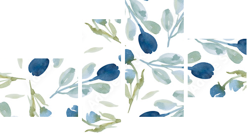 wzór kwiaty i liście na białym tle - Obraz czteroczęściowy, Fortyk