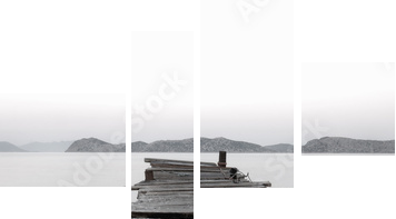 Jetty do Mountain Lake - Obraz czteroczęściowy, Fortyk