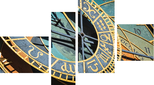 Różne oblicza czasu –starożytny zegar - Obraz czteroczęściowy, Fortyk