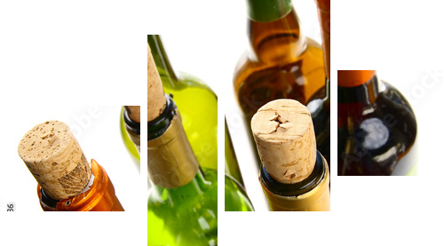 Kolorowe butelki po winie - Obraz czteroczęściowy, Fortyk