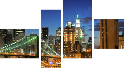 Nowy Jork Manhattan most po zmierzchu - Obraz czteroczęściowy, Fortyk