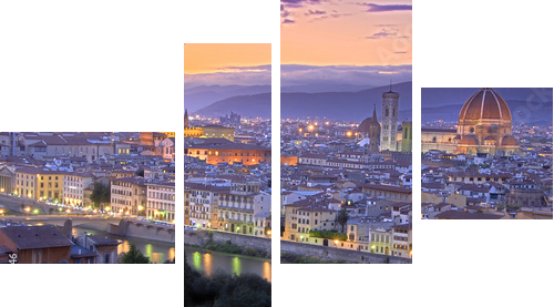 Zachód słońca we Florencji - Obraz czteroczęściowy, Fortyk