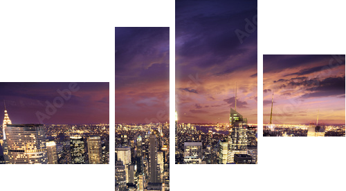 Nowy Jork skysrcrapers - bussines budynków tło - Obraz czteroczęściowy, Fortyk