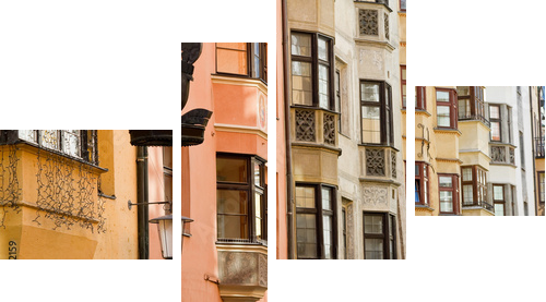 Wiersz starych kolorowych budynków - Obraz czteroczęściowy, Fortyk