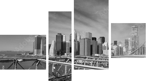 Manhattan czarno - biały  - Obraz czteroczęściowy, Fortyk