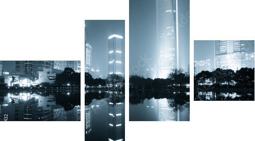 nocny widok w Szanghaju - Obraz czteroczęściowy, Fortyk