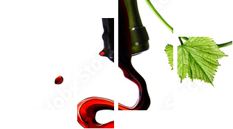 Dolewanie czerwone wino w szkle z prętem odizolowywającym na bielu - Obraz czteroczęściowy, Fortyk