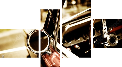 retro fragment samochodu - Obraz czteroczęściowy, Fortyk