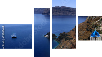 Santorini - Obraz czteroczęściowy, Fortyk