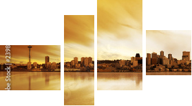 panorama seattle - Obraz czteroczęściowy, Fortyk