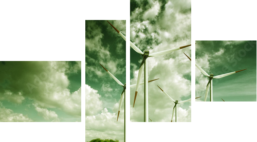 Ekologiczny krajobraz – naturalne źródła energii - Obraz czteroczęściowy, Fortyk