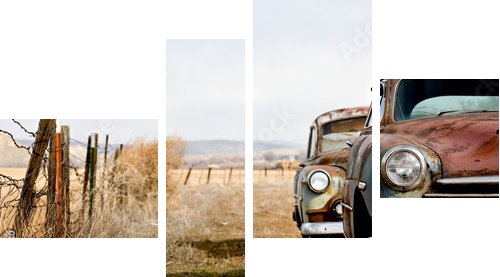 Miniona epoka - samochody w stylu retro - Obraz czteroczęściowy, Fortyk