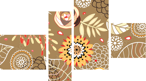 Jesień tekstury - Obraz czteroczęściowy, Fortyk