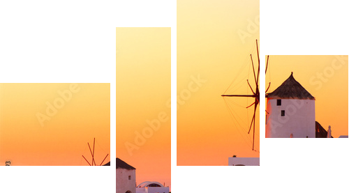 Santorini - Grecka wyspa - Obraz czteroczęściowy, Fortyk