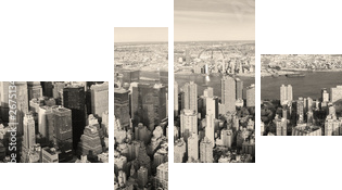 Miasto Nowy Jork Manhattan panoramy widok z lotu ptaka - Obraz czteroczęściowy, Fortyk