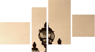 Vintage latarni na moście Aleksandra III (Paryż, Francja). - Obraz czteroczęściowy, Fortyk