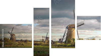 kinderdijk - Obraz czteroczęściowy, Fortyk