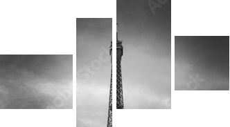 Wieża Eiffla i czerwony samochód - Paryż - Obraz czteroczęściowy, Fortyk