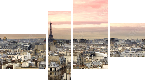 Paryż widok Wieża Eiffla - Obraz czteroczęściowy, Fortyk