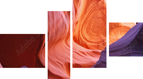 Świecące kolorowy korytarz - Obraz czteroczęściowy, Fortyk