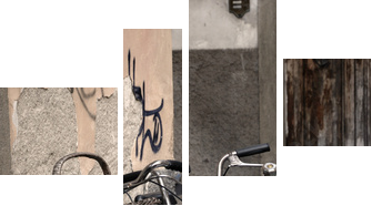 Włoscy w starym stylu bicykle w Lucca, Tuscany - Obraz czteroczęściowy, Fortyk