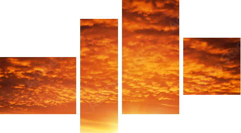 kolej na zachód słońca - Obraz czteroczęściowy, Fortyk