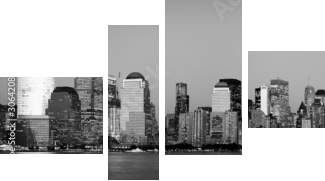 Manhattan Financial District od Jersey - Obraz czteroczęściowy, Fortyk