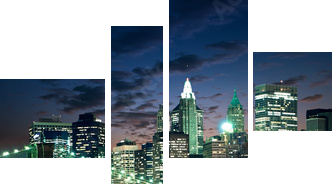 Nowy Jork po zachodzie słońca - Obraz czteroczęściowy, Fortyk