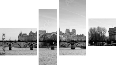 nasza pani z Paryża w czerni i bieli - Obraz czteroczęściowy, Fortyk