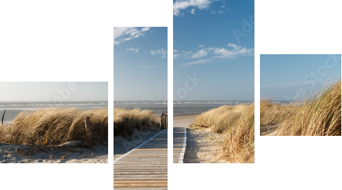 Langeoog - spacer piaszczystą plażą - Obraz czteroczęściowy, Fortyk