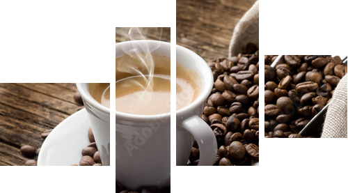 gorąca kawa - parzona kawa - Obraz czteroczęściowy, Fortyk