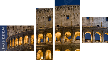 Nocne Koloseum, Rzym - Obraz czteroczęściowy, Fortyk