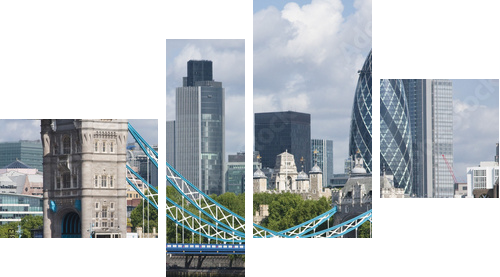 Tower Bridge and the Gherkin - Obraz czteroczęściowy, Fortyk