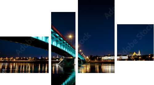 Panorama miasta Warszawy nocą - Obraz czteroczęściowy, Fortyk